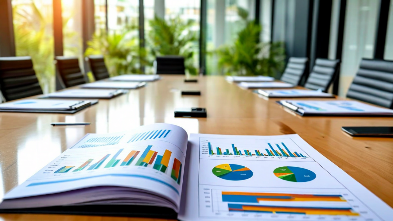 investor reviewing ESG report documents